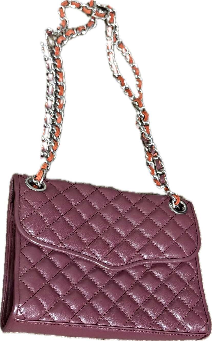 Rebecca Minkoff Mini Quilted Affair Bag in Plum Leather with Silver-Tone Chain